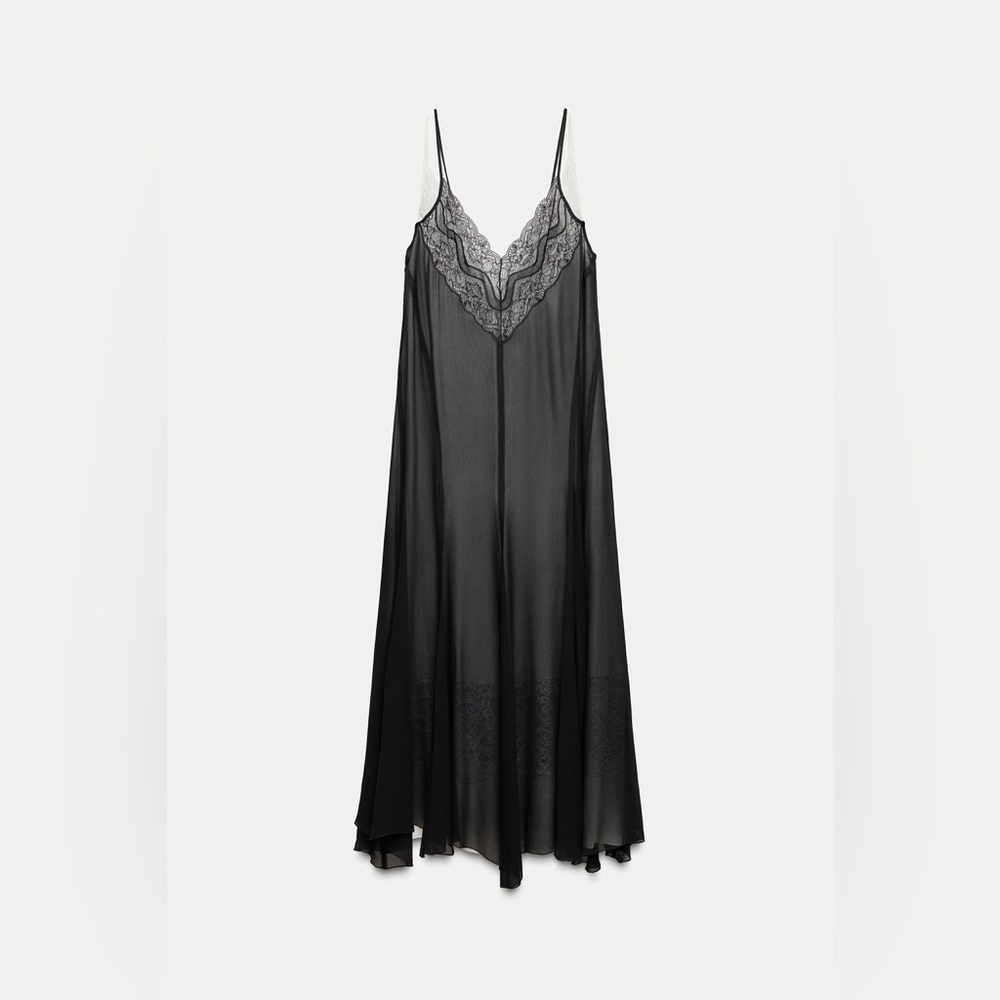 NWT ZARA Layered Slip Dress Lace Trim Size XS/S Style no. 8384/832/800 - Picture 3 of 14